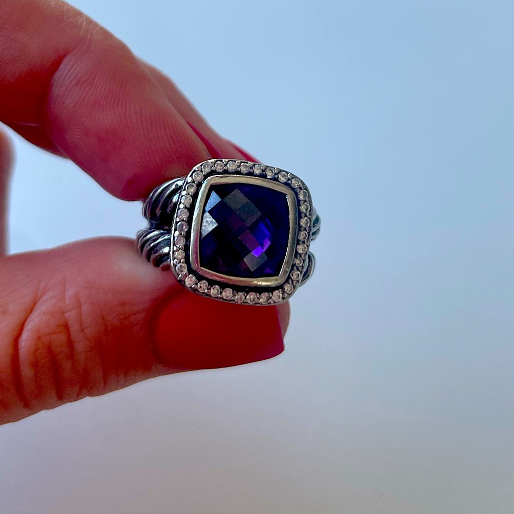 Authentic David Yurman Albion Ring With Lavender Amethyst And Diamonds